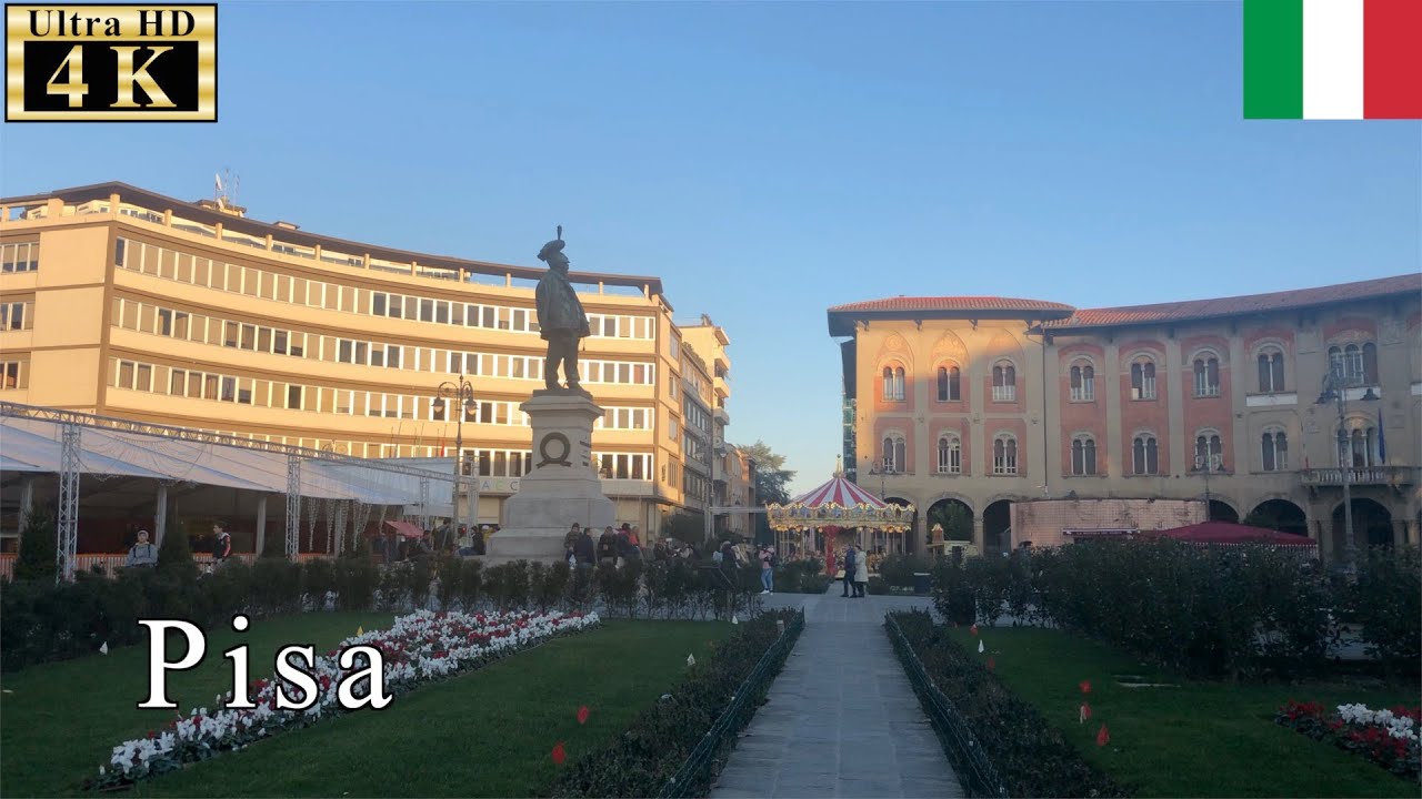 🇮🇹Pisa Winter Walk - around Piazza Vittorio Emanuele II -【4K 60fps】