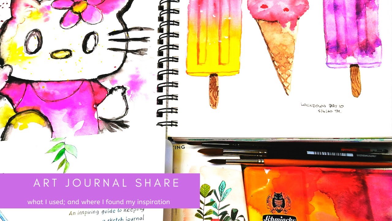 Sharing an art journal flip through; with beginner ideas on how to find inspiration - fun stuff!