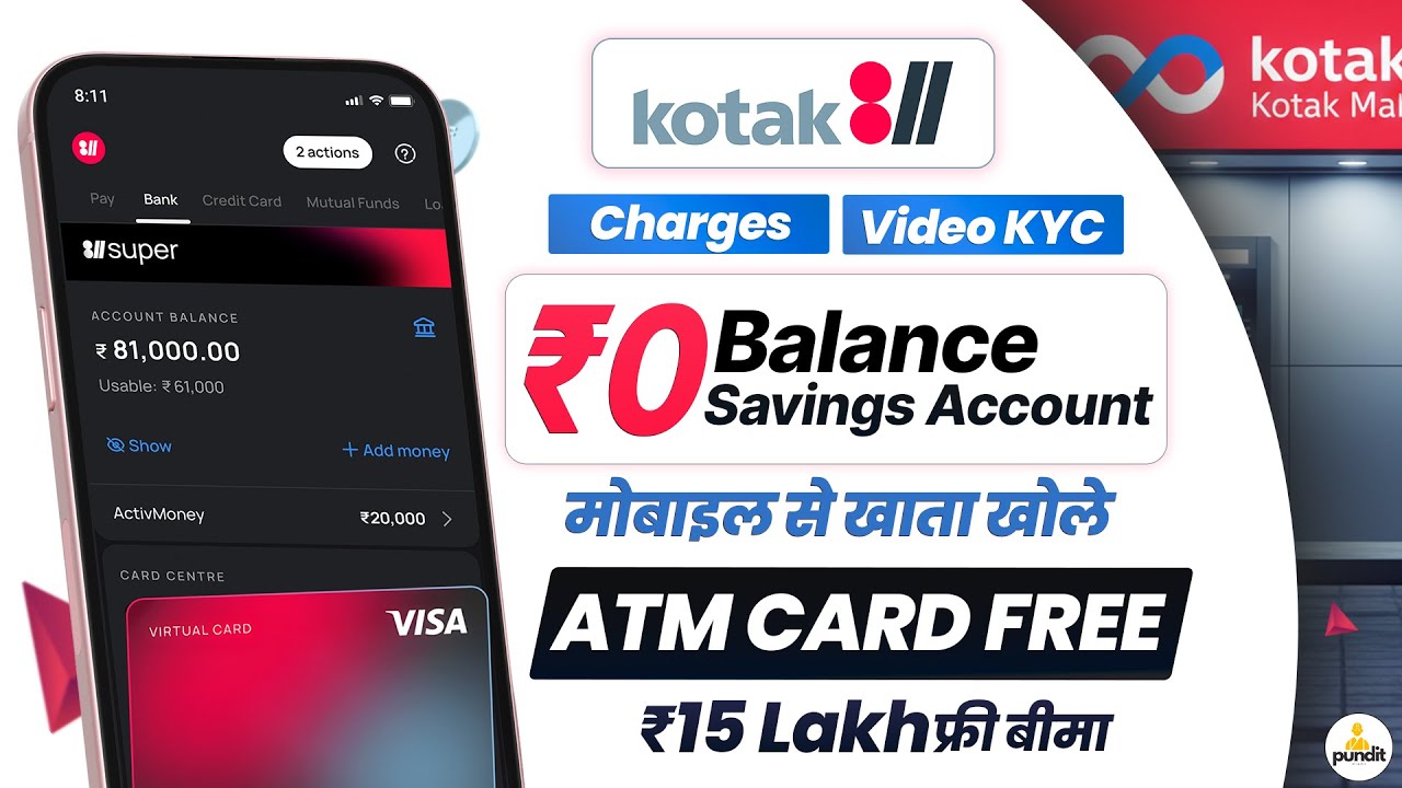 Kotak 811 Zero Balance Account Opening Online 2025 | Classic vs Super Benefits, Charges & Debit Card