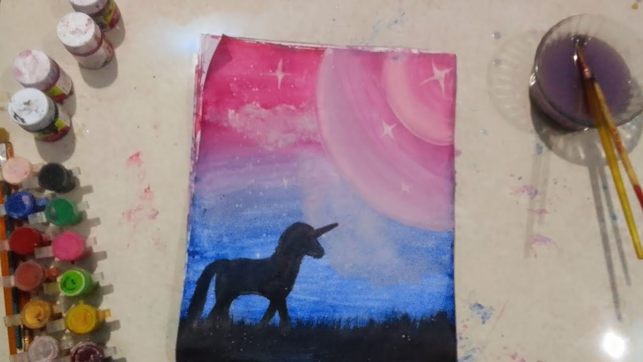 beautiful unicorn painting || let's craft ||