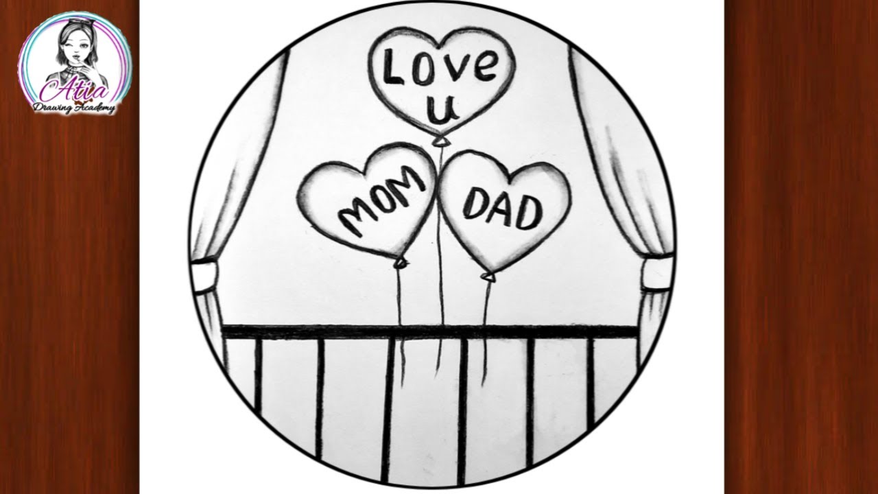 Mom Dad Drawing Easy Step by Step | Mom Dad Drawing with Pencil | How to Draw Mom Dad