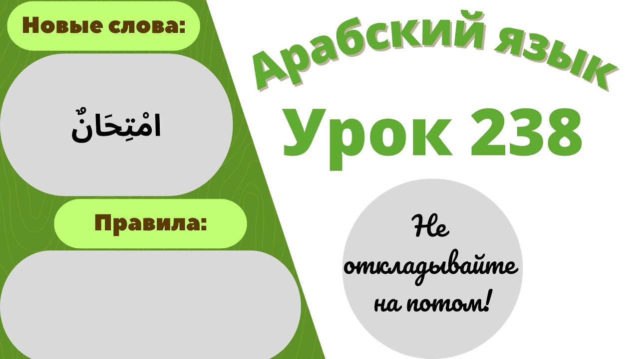 Начните сейчас! Арабский язык для начинающих. Урок 238