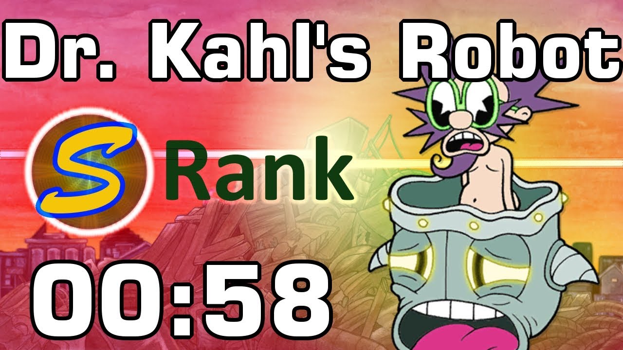 [Former Record] Cuphead - Dr Kahl's Robot in 00:58 【 S rank, Expert, No Damage 】