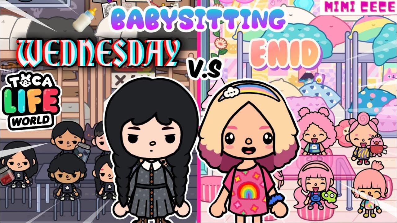 GIỮ TRẺ KIỂU WEDNESDAY🦇 HAY KIỂU ENID🌈⁉️😱 | DAYCARE WEDNESDAY STYLE VS. ENID STYLE!