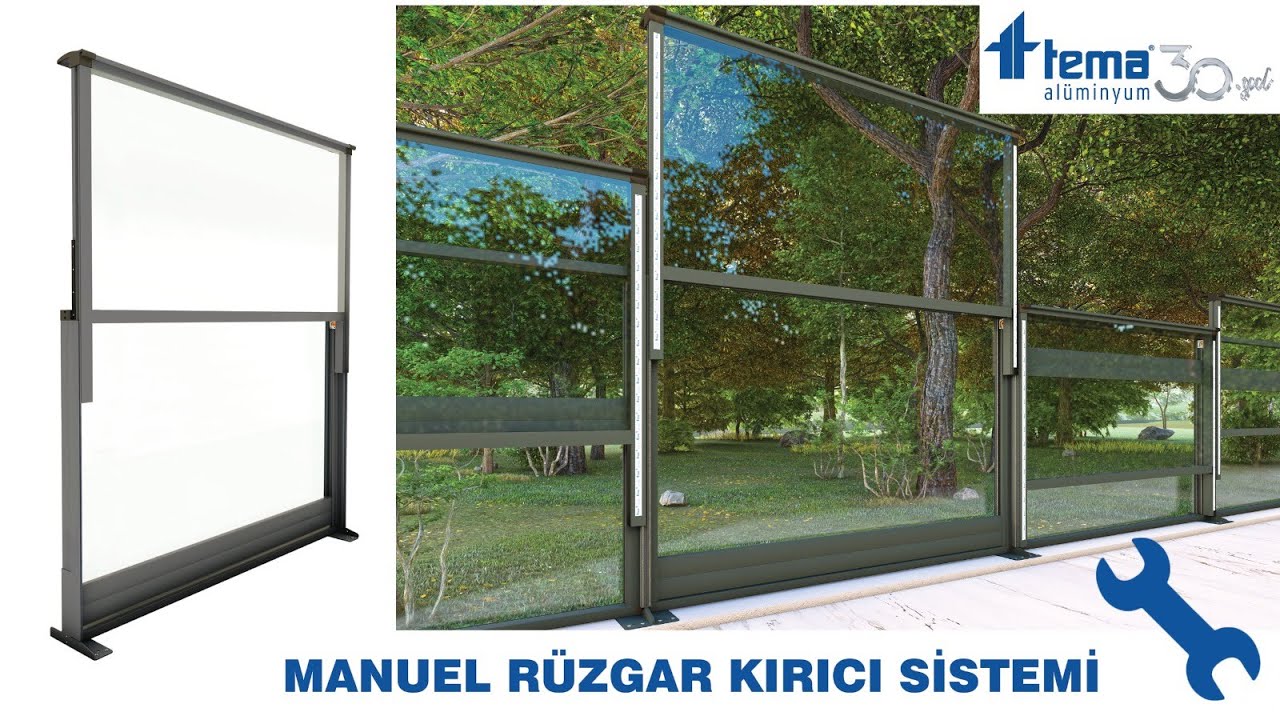 TEMA ALÜMİNYUM SAN. - MANUEL RÜZGAR KIRICI MONTAJ DETAYI - www.temaaluminyum.com.tr