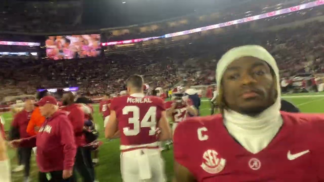 Walk off of Saban Field at Bryant Denny Stadium after Alabama defeats Auburn
