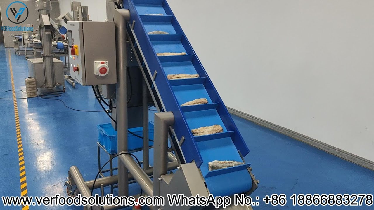 VERFOODSOLUTIONS Cooked Fish Meat Shredding Machine Test for Serbia Before Delivery