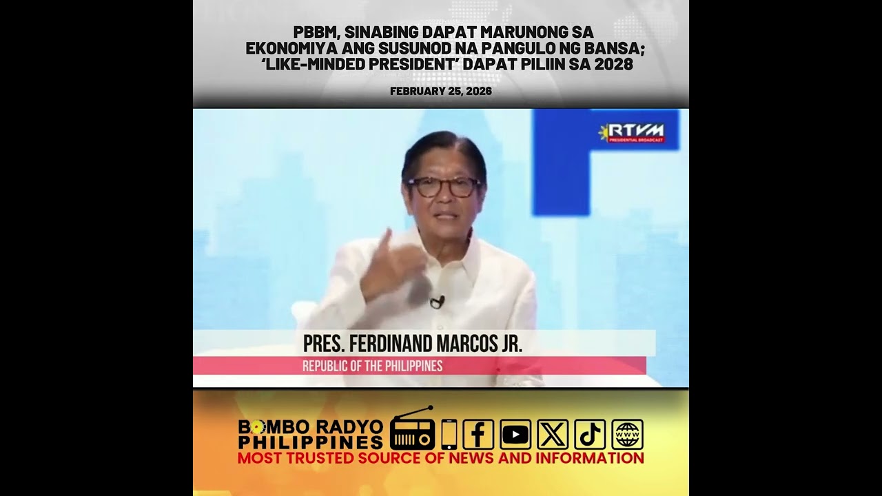 PBBM, sinabing dapat marunong sa ekonomiya ang susunod na pangulo ng bansa