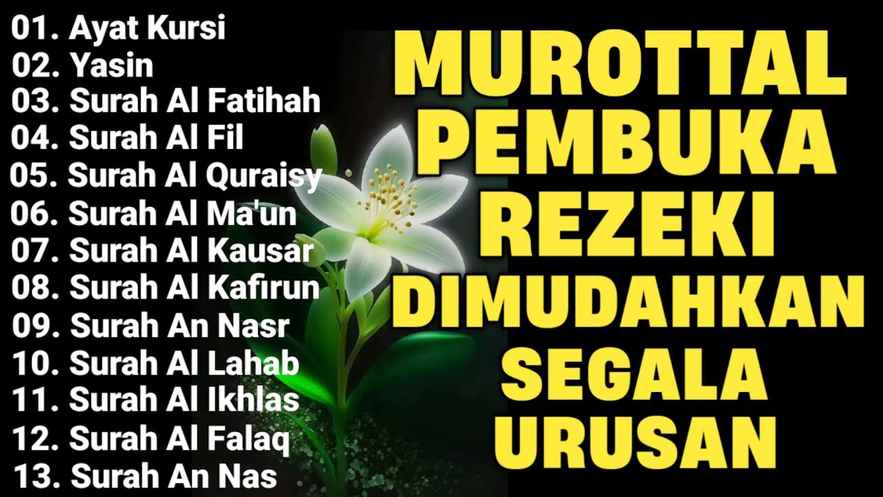 MUROTTAL PEMBUKA 1001 PINTU REZEKI | Surah Yasin, Ayat Kursi, Al Fatihah, Al Kausar, Al Lahab