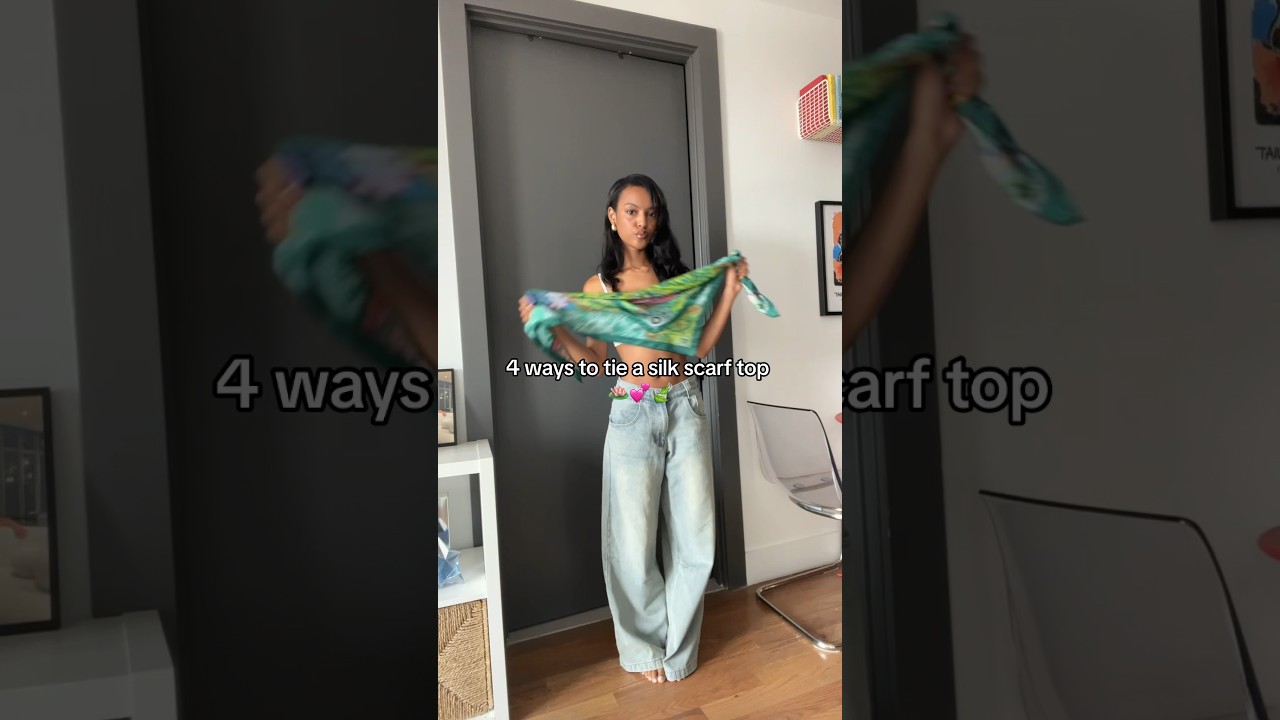 4 ways to tie a silk scarf top #silkscarf #scarftutorial #fashionhacks