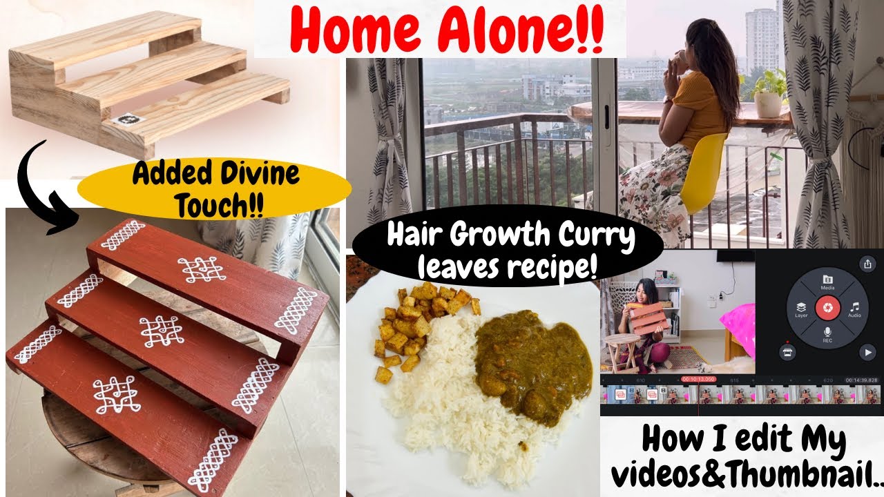 Positive & Divine Touch To My Pooja Steps🙏🏻🌸 || Home alone for a Day✨ || Hair Growth recipe 🌸 ||