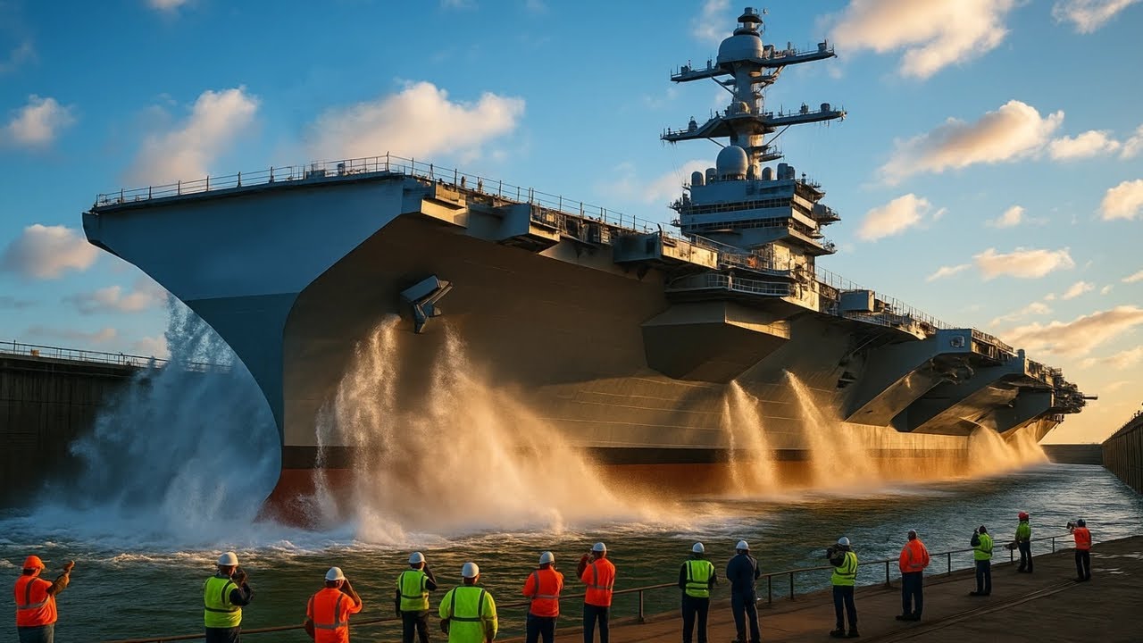 How Navy Floats 100,000-Ton Carrier in 3 Days