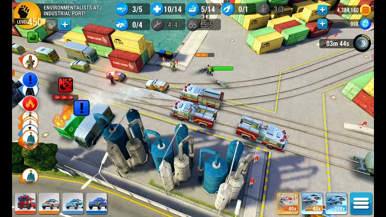 Emergency HQ, Hero Level 269, Environmentalists at industrial port