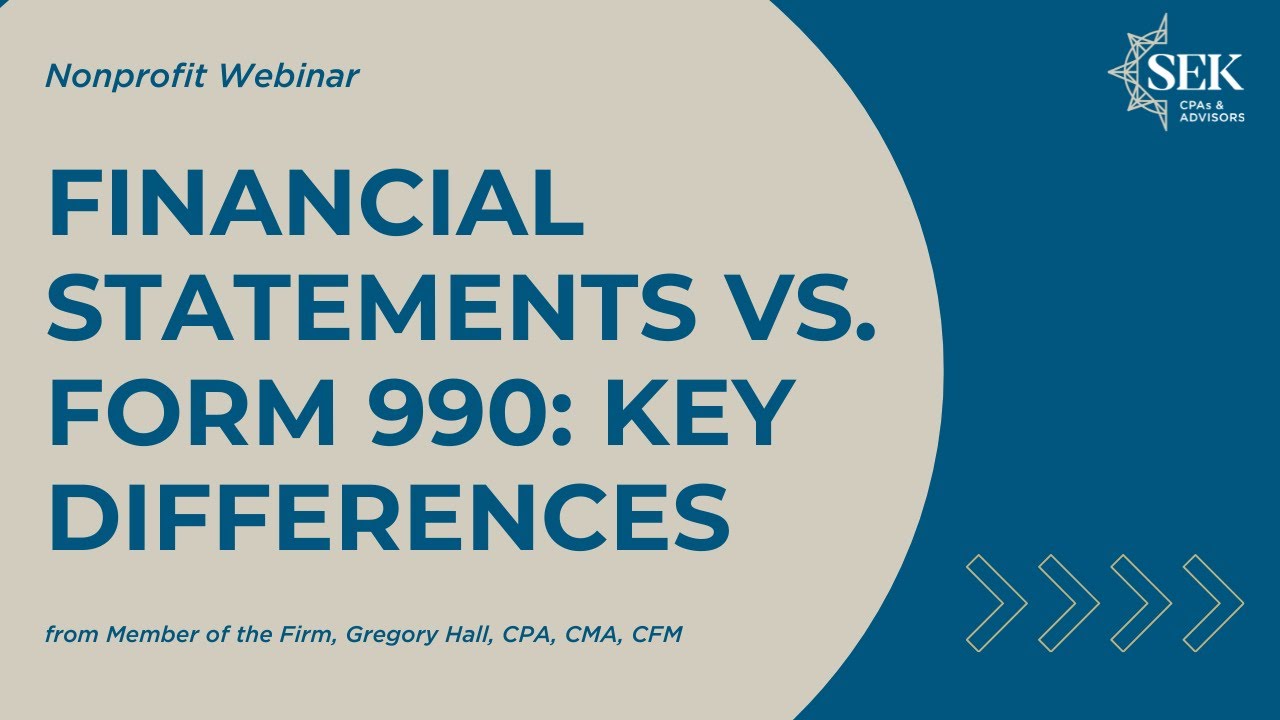 Financial Statements vs Federal Form 990: Key Differences