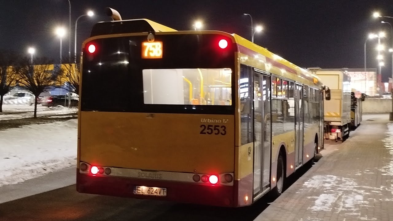 Solaris Urbino 12 III #2553 MPK Łódź linia 75B [PRZEJAZD]