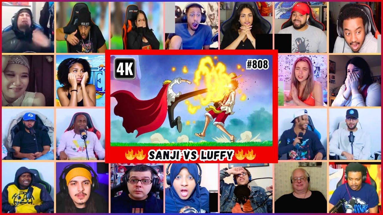 🔥🔥30+ Reactors SANJI VS LUFFY Mega Reaction Mashup - One Piece Episode 808 Reaction Mashup