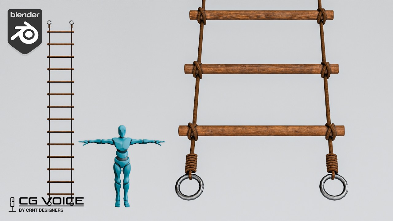 how to model this Medieval Rope Ladder in blender _ blender modeling