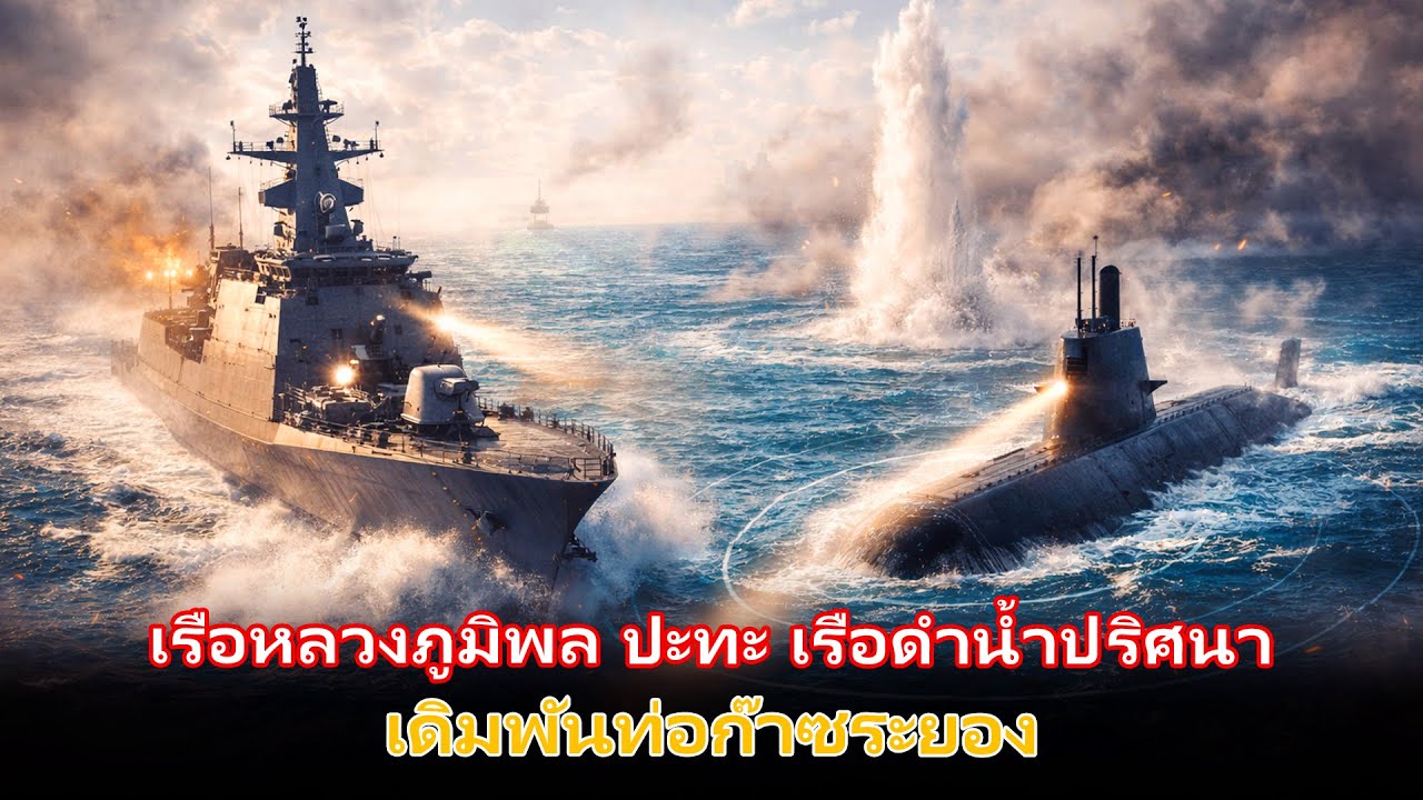 วินาทีระทึก! เรือหลวงภูมิพล ปะทะ เรือดำน้ำปริศนา เดิมพันท่อก๊าซระยอง