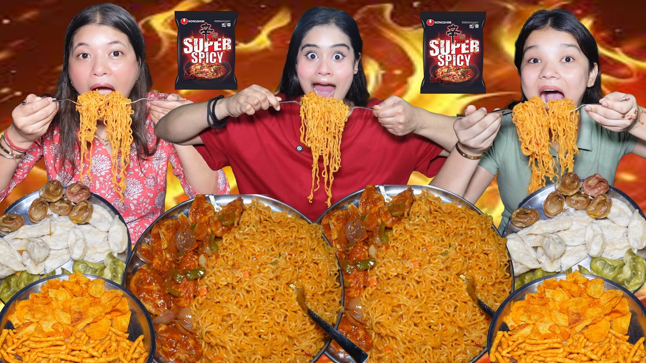 2x Super Spicy🔥 Noodles🥵 Food Eating Challenge🌶️ | Rock, Paper, Scissors | Korean Spicy Ramen