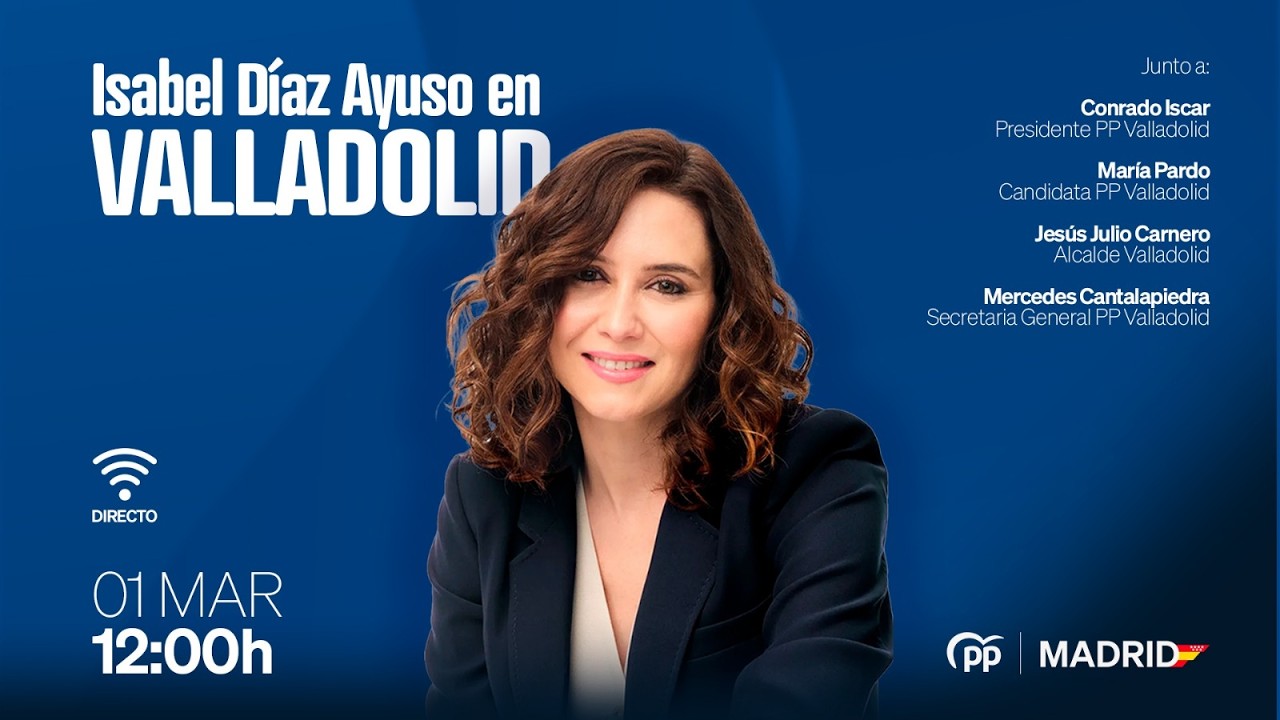 Ayuso interviene en un mitin en Valladolid