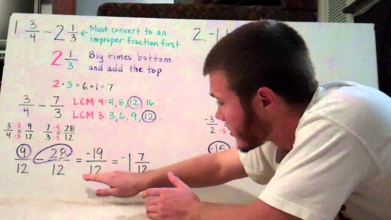 Adding & Subtracting Positive & Negative Fractions