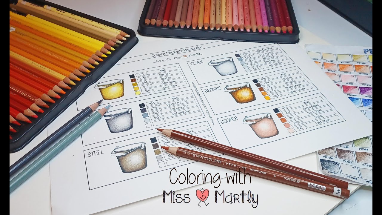 How to color Metals with Colored Pencils | Prismacolor