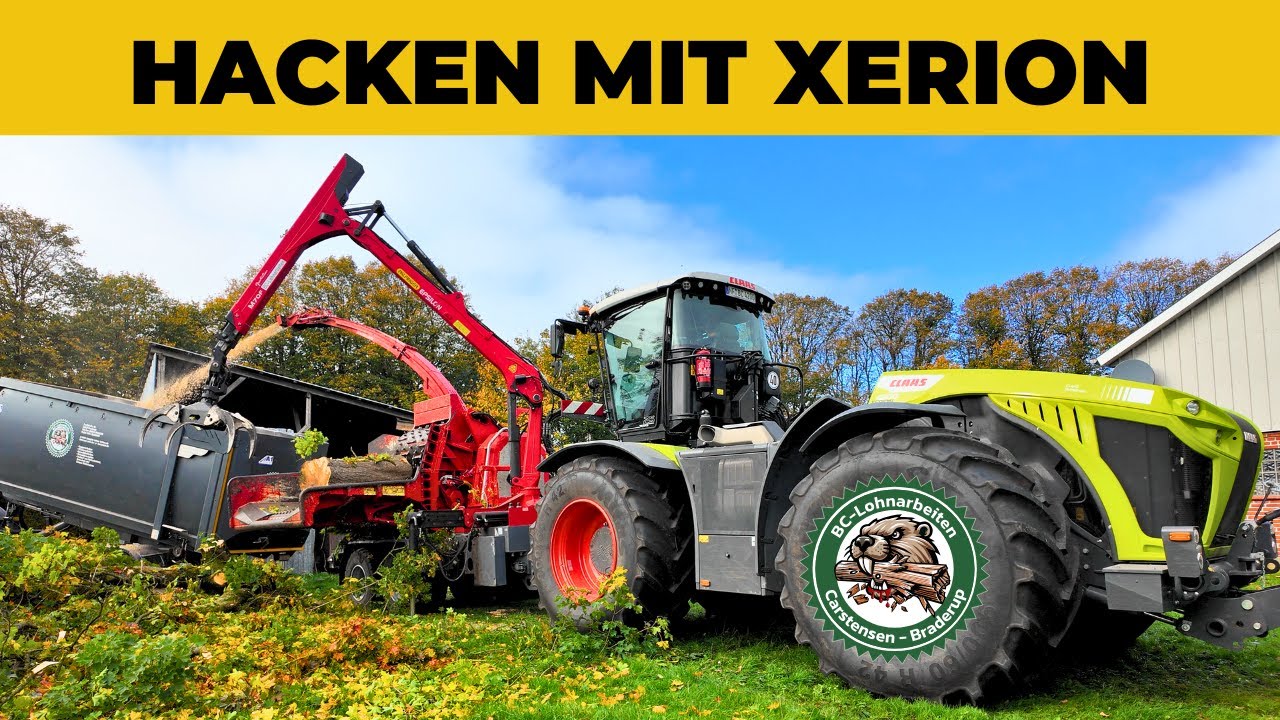 Gef&auml;llte B&auml;ume hacken mit Xerion und Biber 92