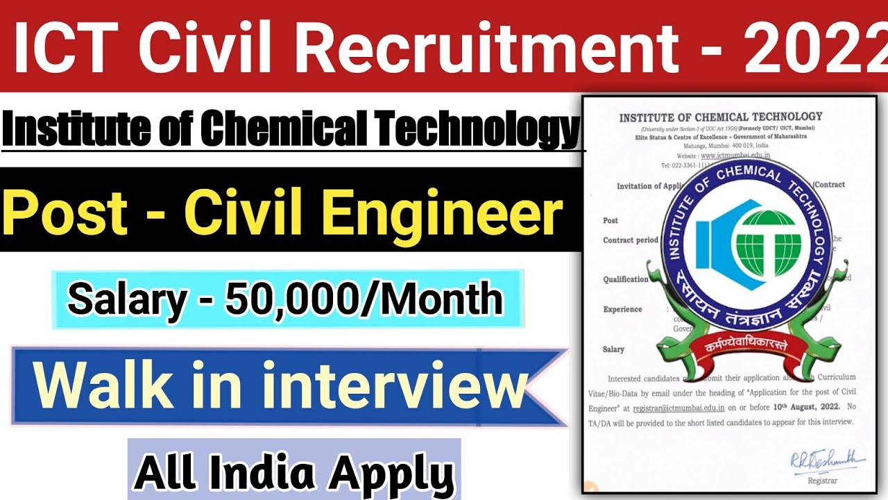 Latest Job Vacancy For Civil Engineers | Jobs For Civil Engineers 2022 | ICT Recruitment 2022