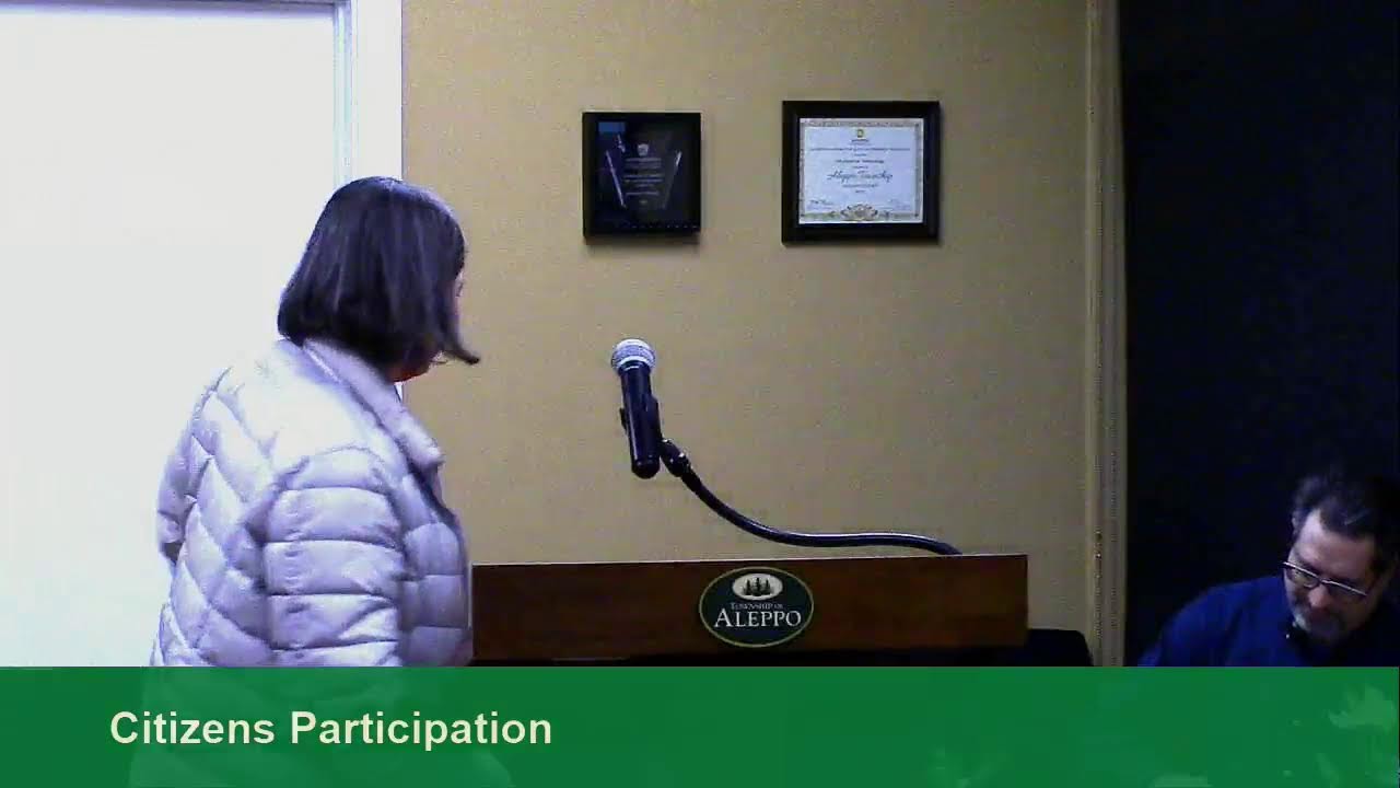 Aleppo Township Legislative Meeting February 16, 2026
