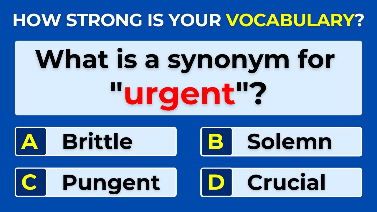 English Synonyms Quiz | Can You Score 30/30? #Challenge 21