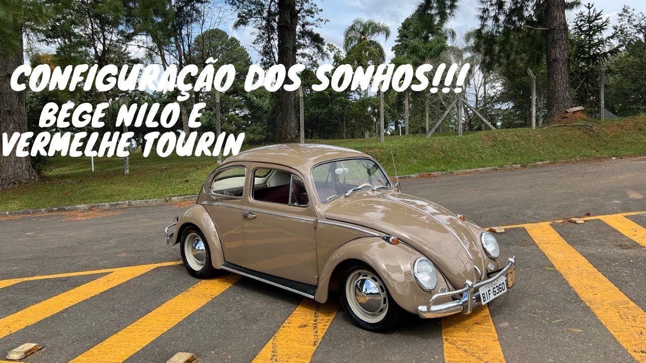 Configura&ccedil;&atilde;o TOP !!! FUSCA 1968 BEGE NILO COM INTERNA VERMELHA TOURING !!!! SONHOOOO