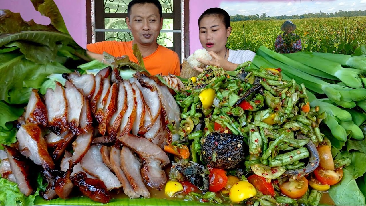 ตำถั่วคอหมูย่างหมักนัวๆข้าวเหนียวฮ้อนๆแซ่บคักจ้า24 กันยายน  2025