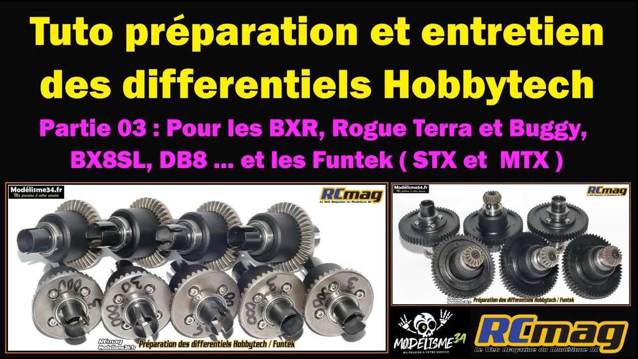Tuto préparation et entretien des différentiels Hobbytech et Funtek pour Rogue, STX ... Partie 03