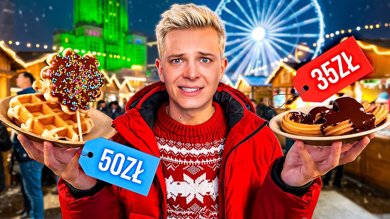 TESTUJĘ DESERY NA JARMARKU ŚWIĄTECZNYM W WARSZAWIE 😱🎄🌟| Dominik Rupiński