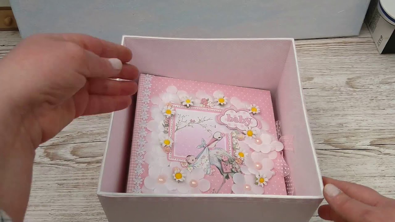 Baby Girl Scrapbook Album- Month by Month - with Stamperia  papers / SOLD#remembernow #scrapbook