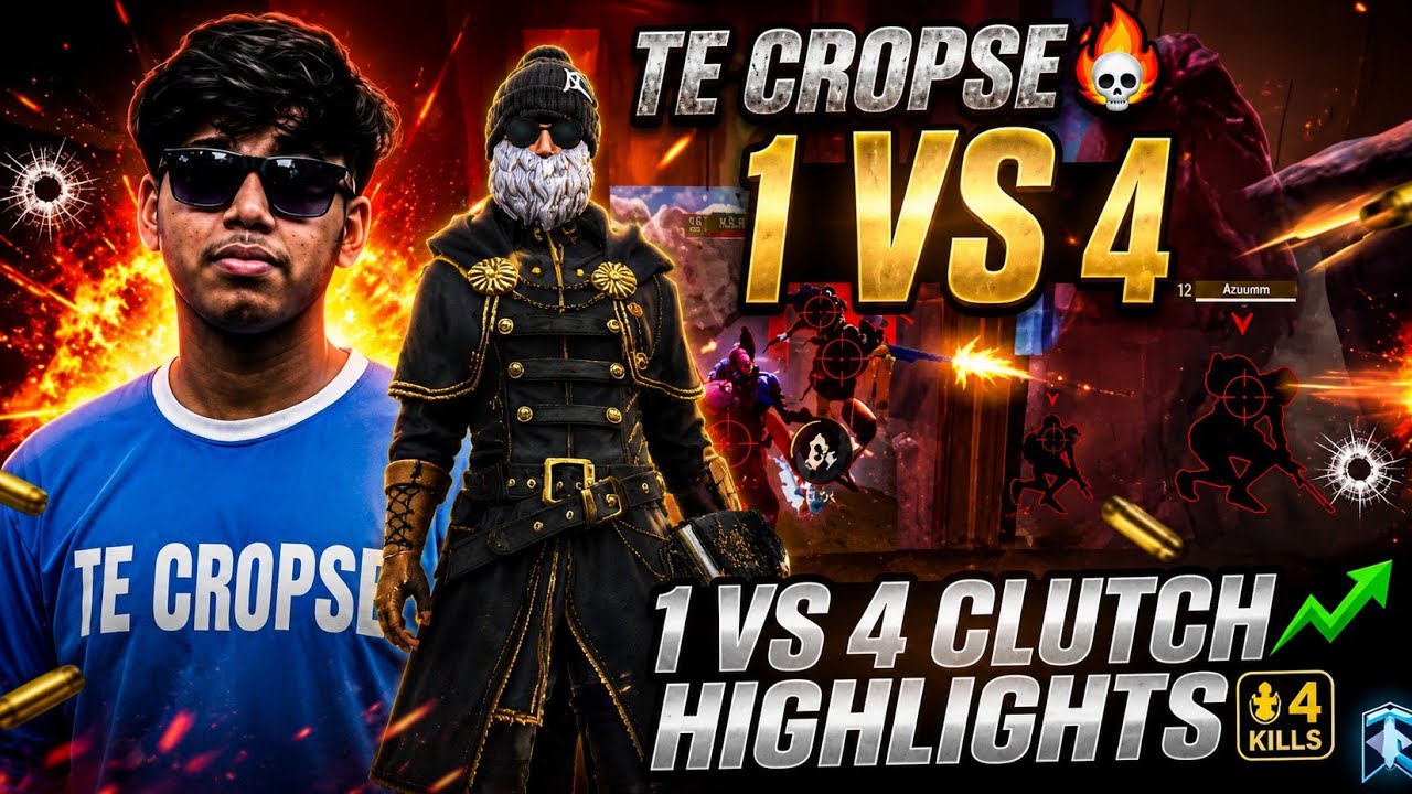 TE CROPSE 💙 1 VS 4 CLUTCHHIGHLIGHTS 📈 CLUTCHES BACK TO BACK 💀