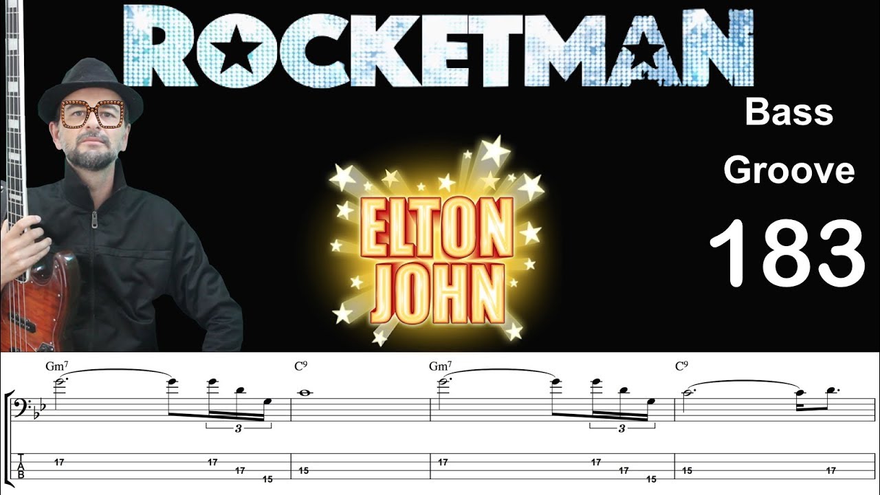 ROCKET MAN (Elton John)  How to Play Bass Groove, Cover, Transcription, Score, Tab