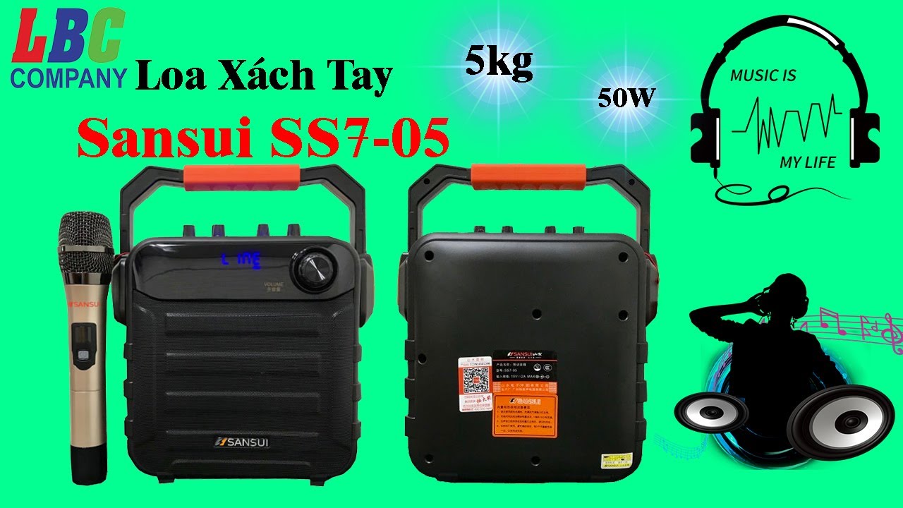 Loa bluetooth trợ giảng, hát karaoke Sansui SS7-05, giá cực sốc, âm thanh chất