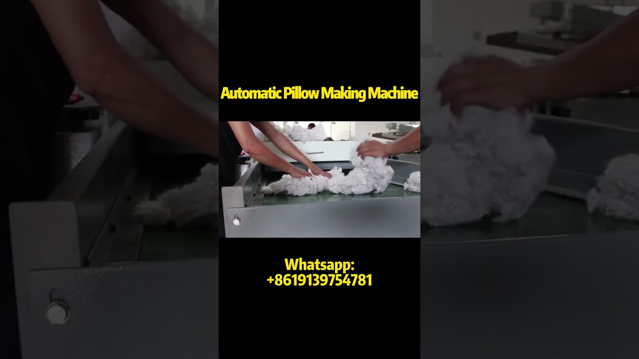 Watch Uniformly Fluffy Pillows Filled at High Speed by Automated Pillow Making Machine