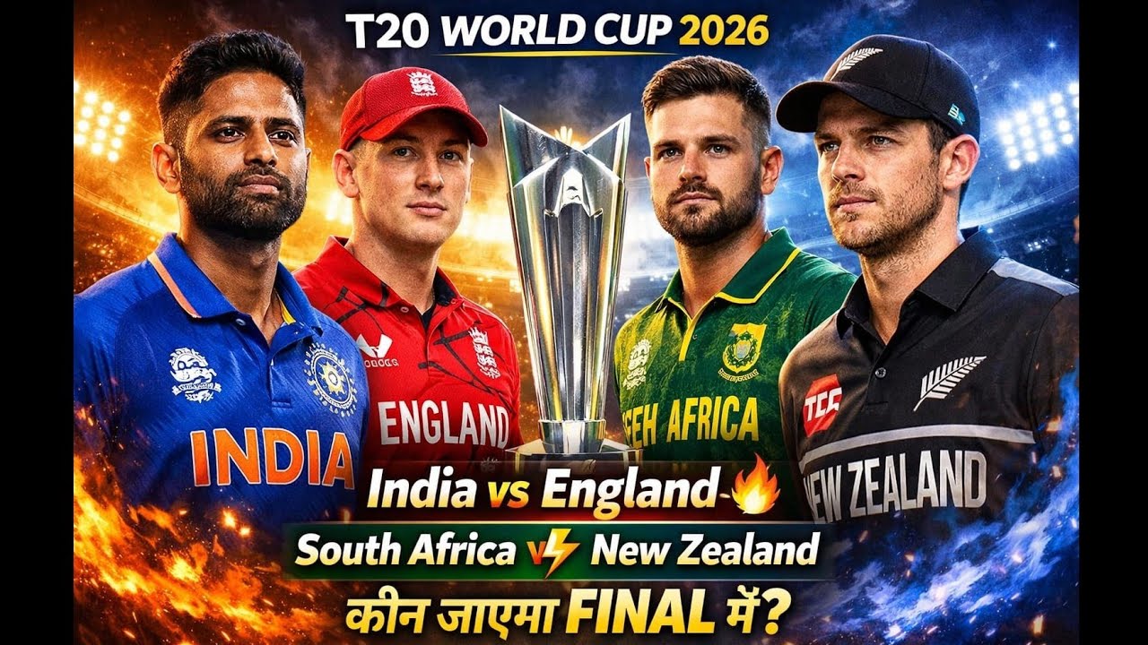 India vs England 🔥 South Africa vs New Zealand 😈– कौन जाएगा FINAL में? #T20 #Cricket #Viral #sky