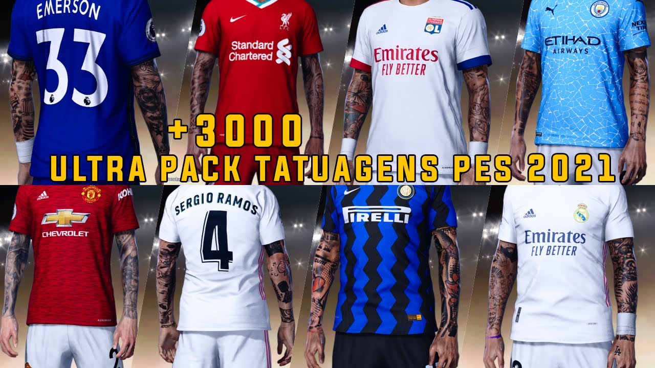 ULTRA PACK DE TATUAGENS PARA PES 2021 (TUTORIAL COMPLETO)