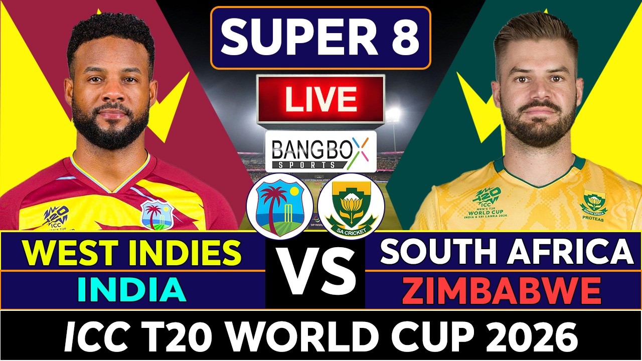 LIVE: Do-or-Die Showdowns: West Indies vs. South Africa & India vs. Zimbabwe&mdash;Semi-Final |  SUPER 8