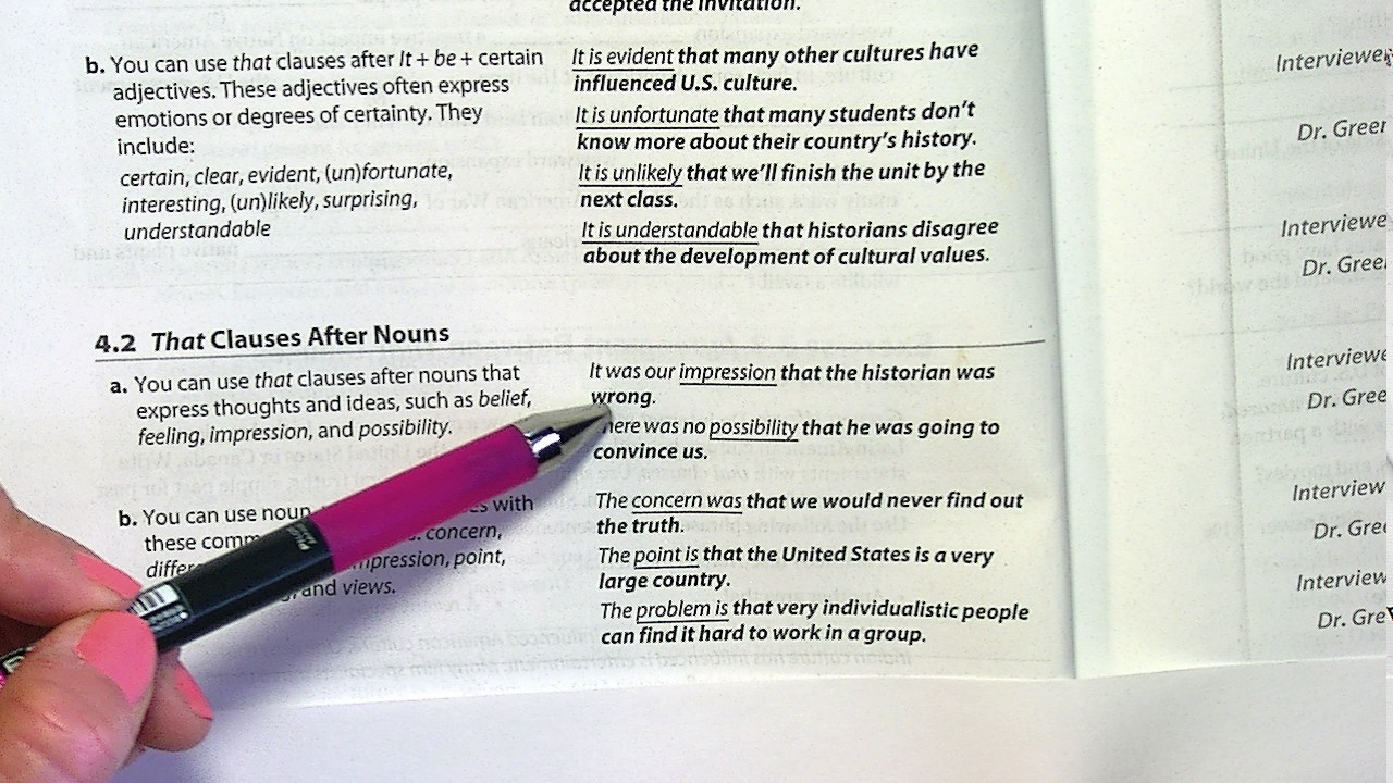 Noun clauses after adjectives and nouns