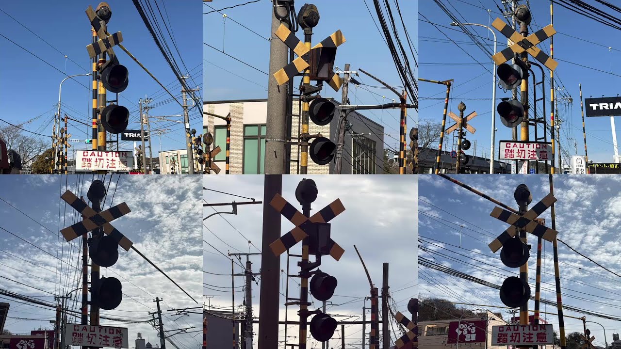 【踏切】電鈴式の警報機が6個も付いた激レアな踏切【熊本電鉄】