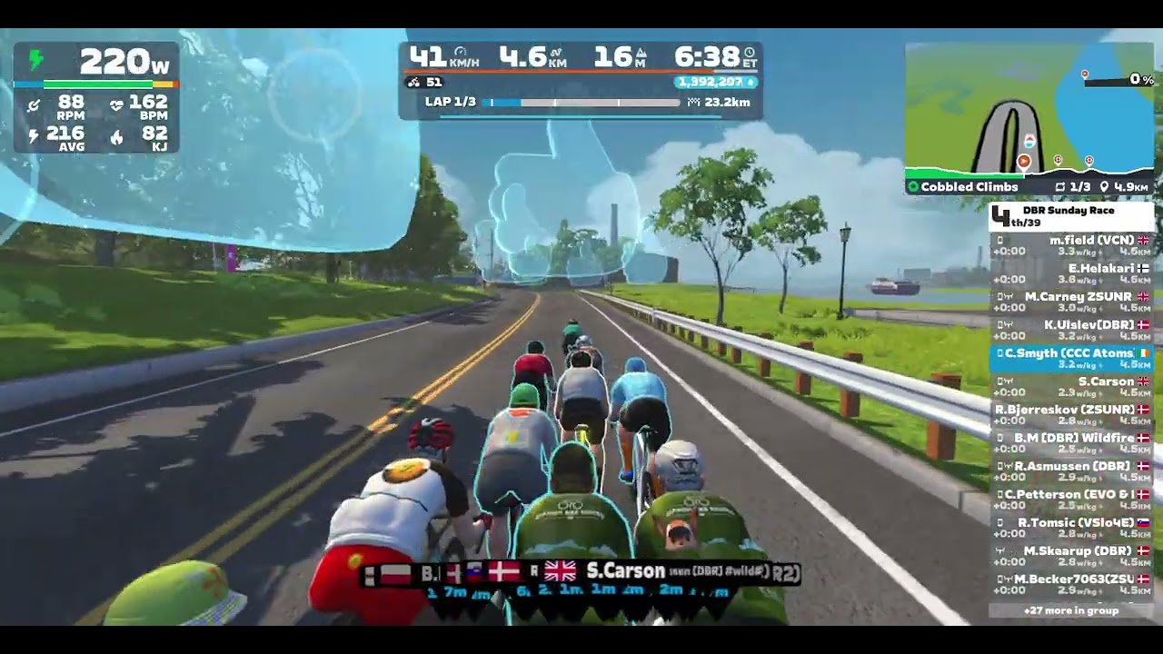 Zwift - Race: DBR Sunday Race (C) on Cobbled Climbs in Richmond