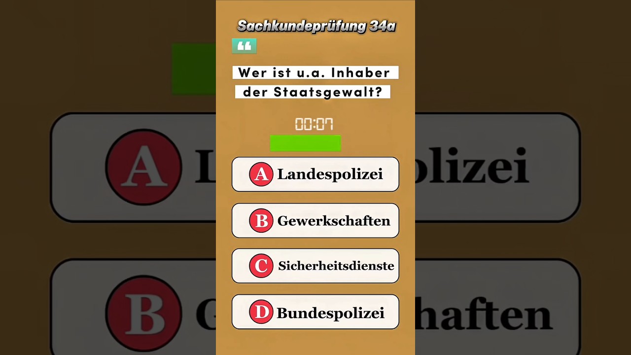 Staatsgewalt &ndash; Wer geh&ouml;rt dazu? | Quiz f&uuml;r 34a #sachkundepr&uuml;fung34a