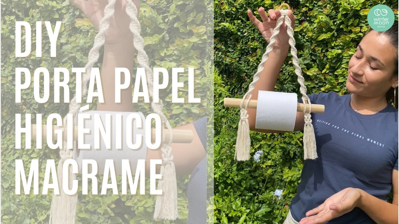 Porta Papel Higi&eacute;nico Macrame- How to make a Toilet Tissue Roll Holder | Simple Design Tutorial -DIY