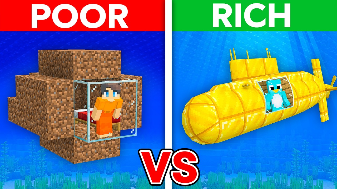 POOR vs RICH: SUBMARINE Survival Battle in Minecraft