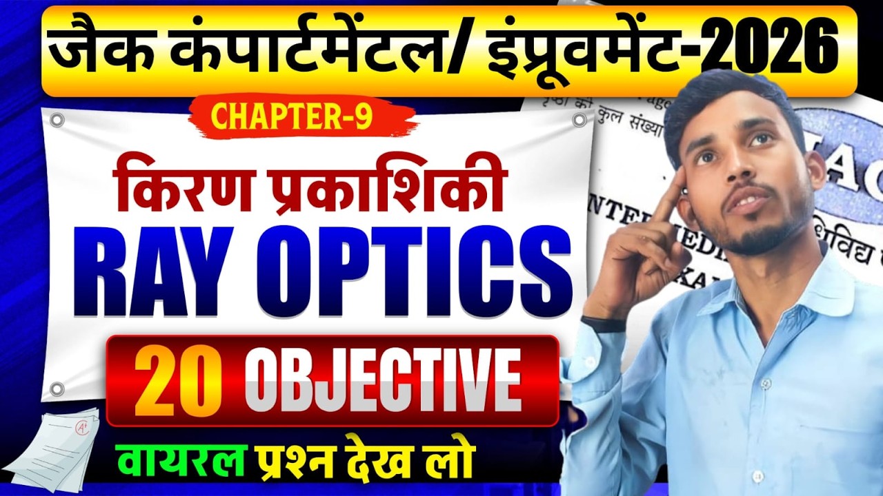 JAC Compartmental/Improvement Ray Optics MCQ - 2026 // JAC Board Compartmental Physics MCQ 2026