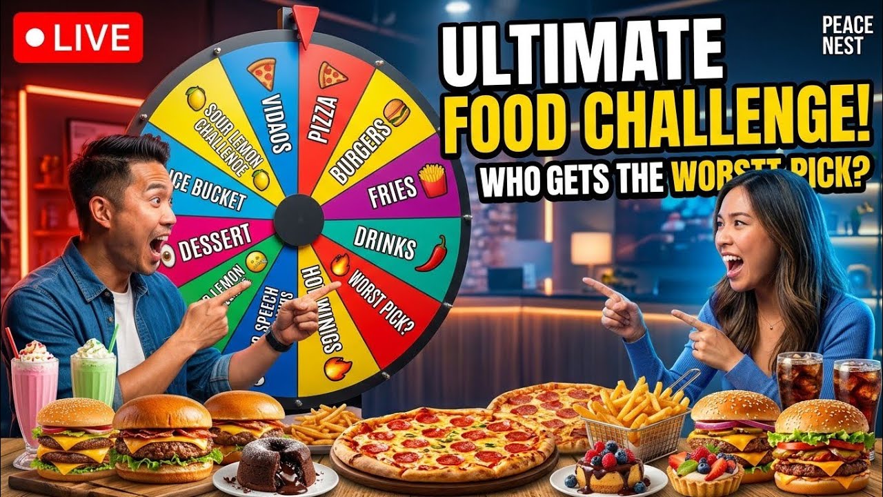 LIVE Ultimate Food Spin Wheel Challenge! Who Gets the Worst Pick? #Live #Challeng  #USA #UK #Germany